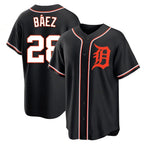 Silnrao  D.Tigers #28 Javier B¨¢ez Player Black Fashion Out Home Game Stitched Jerseys