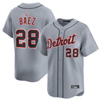 Silnrao  D.Tigers #28 Javier B¨¢ez Player Gray Home Limited Stitched Jerseys