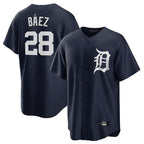 Silnrao  D.Tigers #28 Javier B¨¢ez Player Navy Game Home Stitched Jerseys