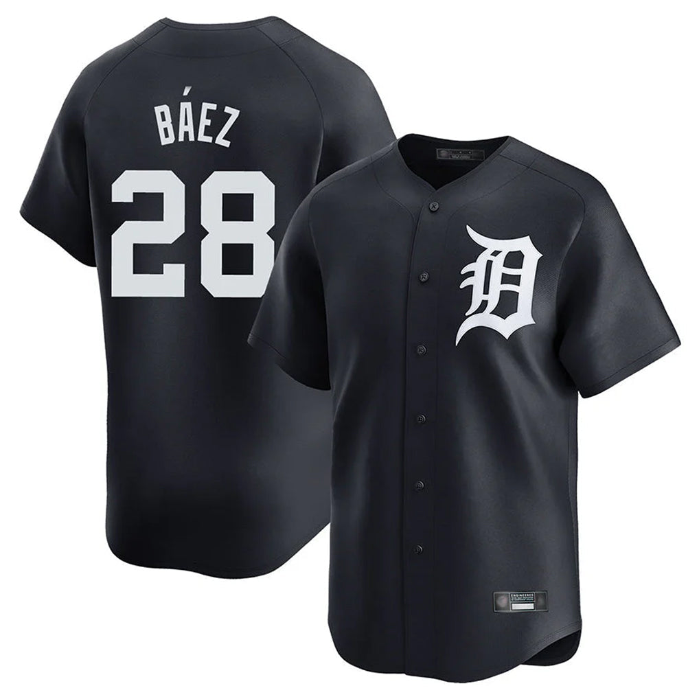 Silnrao  D.Tigers #28 Javier B¨¢ez Player Navy Home Limited Game Stitched Jerseys