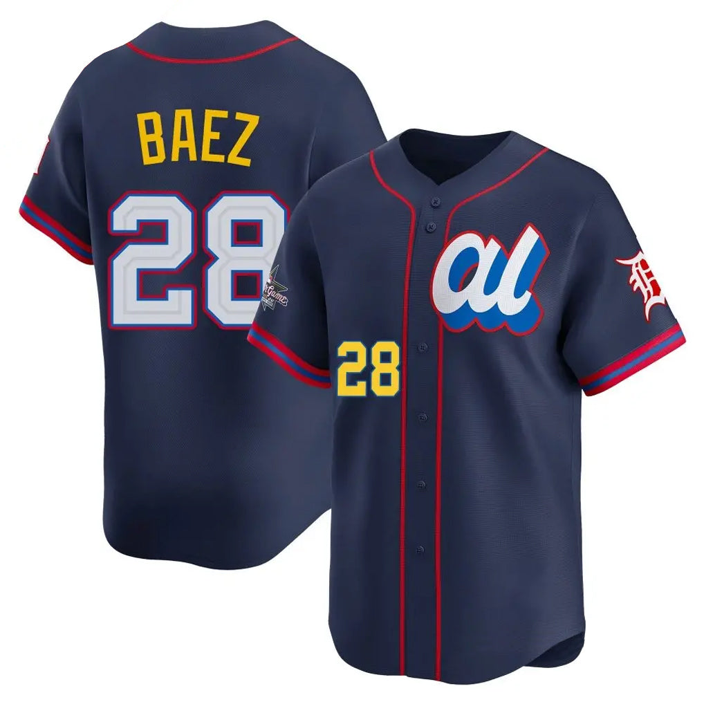 Silnrao  D.Tigers #28 Javier B¨¢ez Player Navy Limited American League All-Star Edition Stitched Jerseys