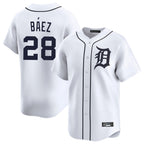 Silnrao  D.Tigers #28 Javier B¨¢ez Player White Home Limited Stitched Jerseys