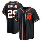 Silnrao  D.Tigers #29 Tarik Skubal Player Black Fashion Out Home Game Stitched Jerseys