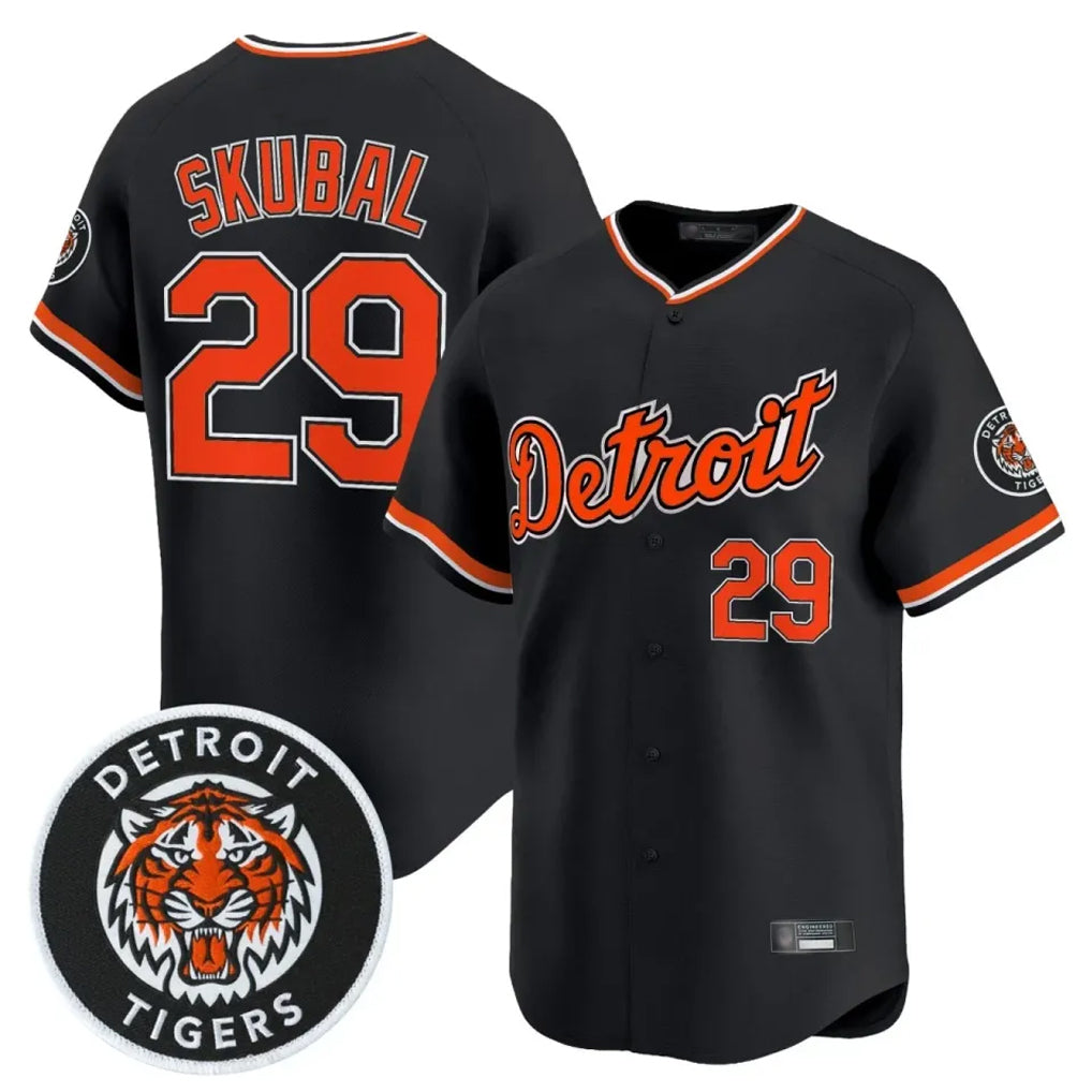 Silnrao  D.Tigers #29 Tarik Skubal Player Black Limited Home Stitched Jerseys