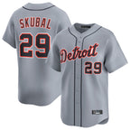 Silnrao  D.Tigers #29 Tarik Skubal Player Gray Home Limited Stitched Jerseys