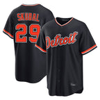 Silnrao  D.Tigers #29 Tarik Skubal Player Navy Home Game Stitched Jerseys