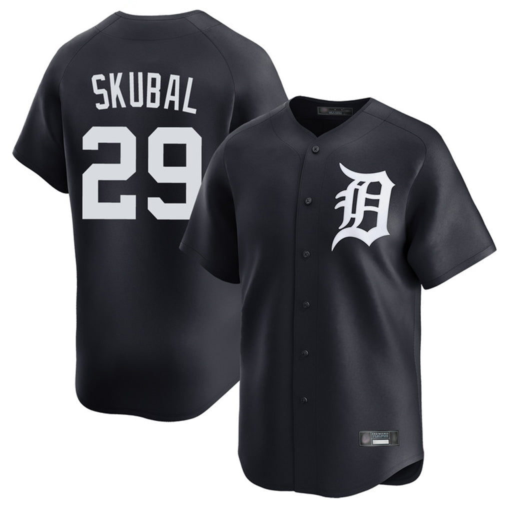 Silnrao  D.Tigers #29 Tarik Skubal Player Navy Home Limited Game Stitched Jerseys