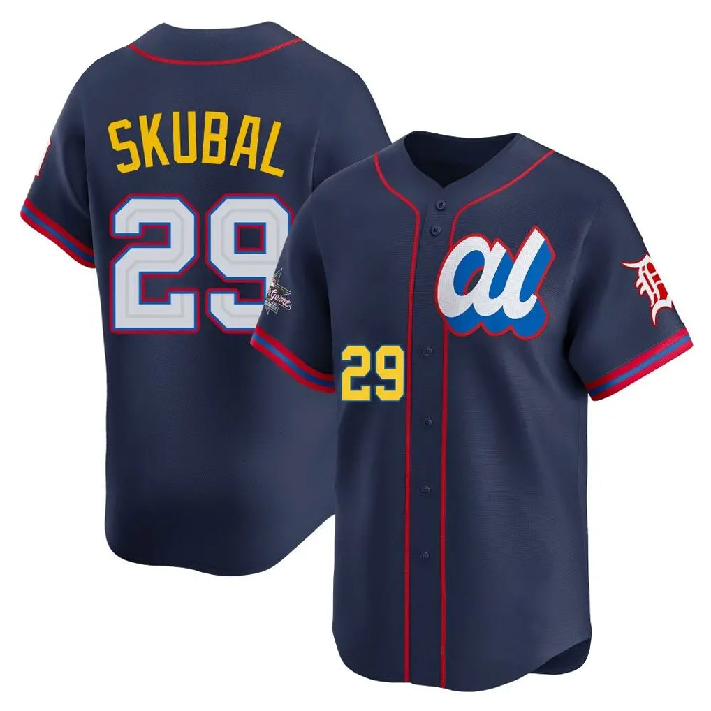 Silnrao  D.Tigers #29 Tarik Skubal Player Navy Limited American League All-Star Edition Stitched Jerseys