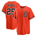 Silnrao  D.Tigers #29 Tarik Skubal Player Orange Home Game Stitched Jerseys
