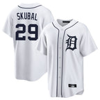 Silnrao  D.Tigers #29 Tarik Skubal Player White Home Game Stitched Jerseys