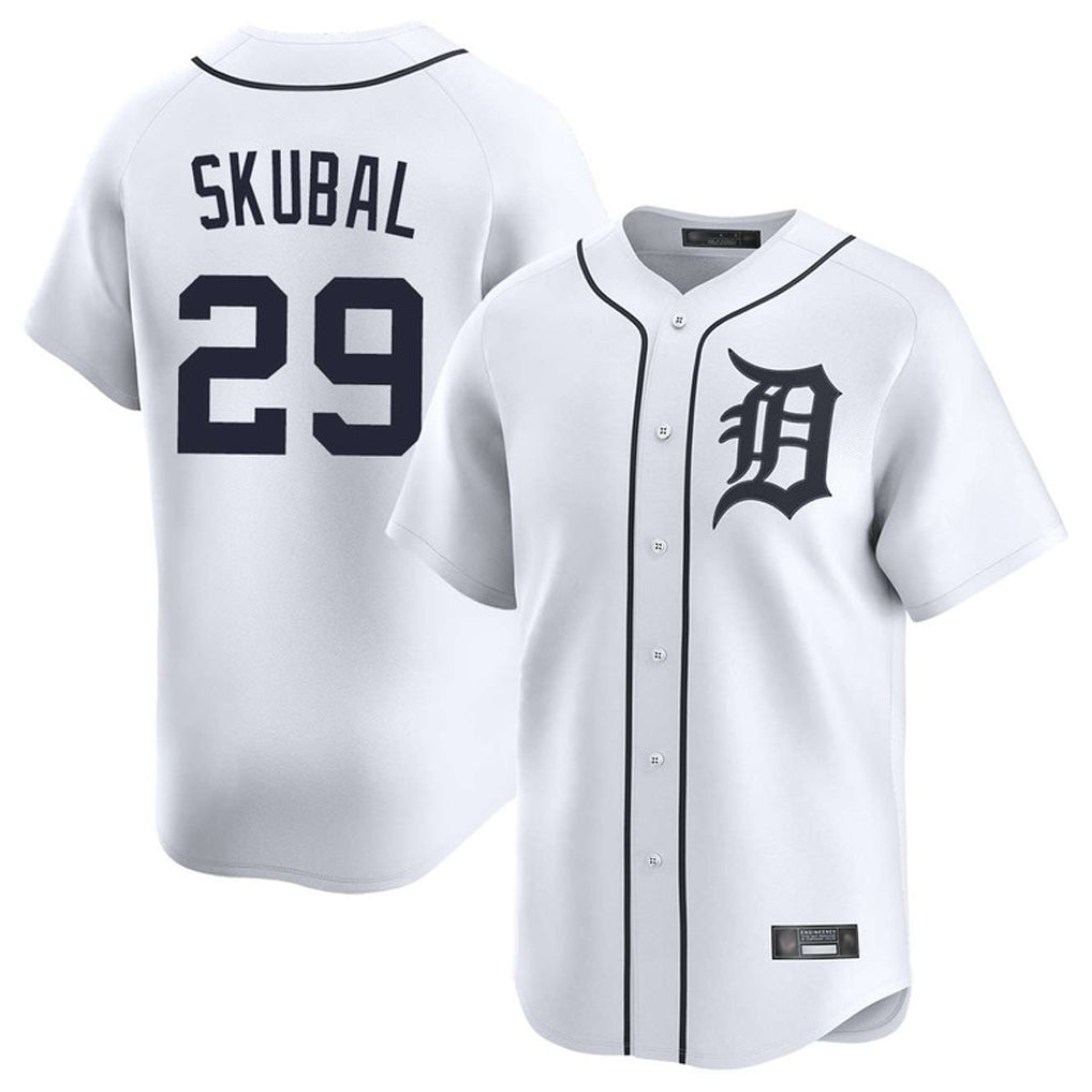 Silnrao  D.Tigers #29 Tarik Skubal Player White Home Limited Stitched Jerseys