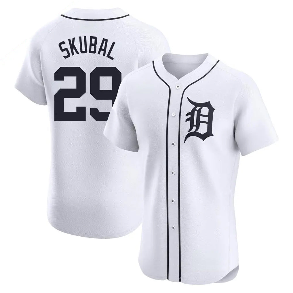 Silnrao  D.Tigers #29 Tarik Skubal Player White Limited Elite Home Stitched Jerseys