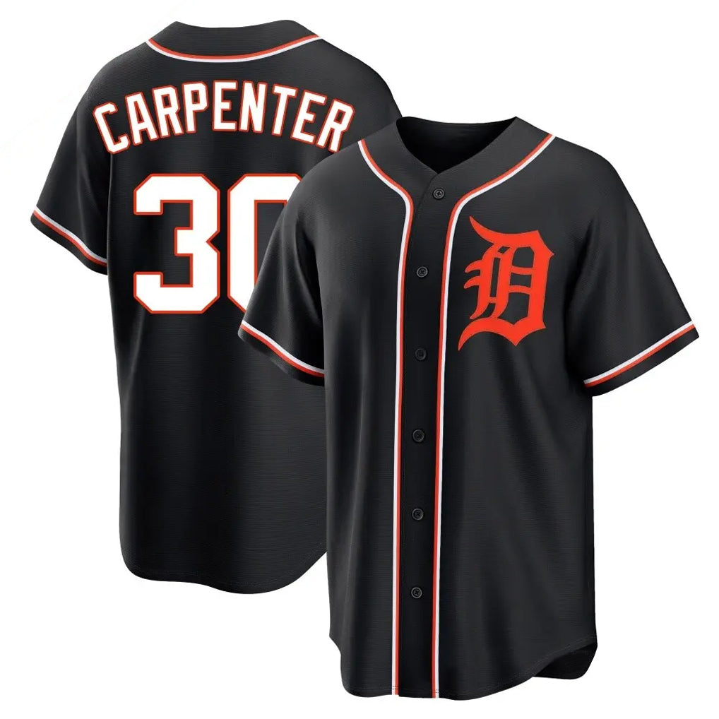 Silnrao  D.Tigers #30 Kerry Carpenter Player Black Fashion Out Home Game Stitched Jerseys