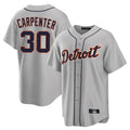 Silnrao  D.Tigers #30 Kerry Carpenter Player Gray Home Game Stitched Jerseys