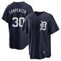 Silnrao  D.Tigers #30 Kerry Carpenter Player Navy Game Home Stitched Jerseys