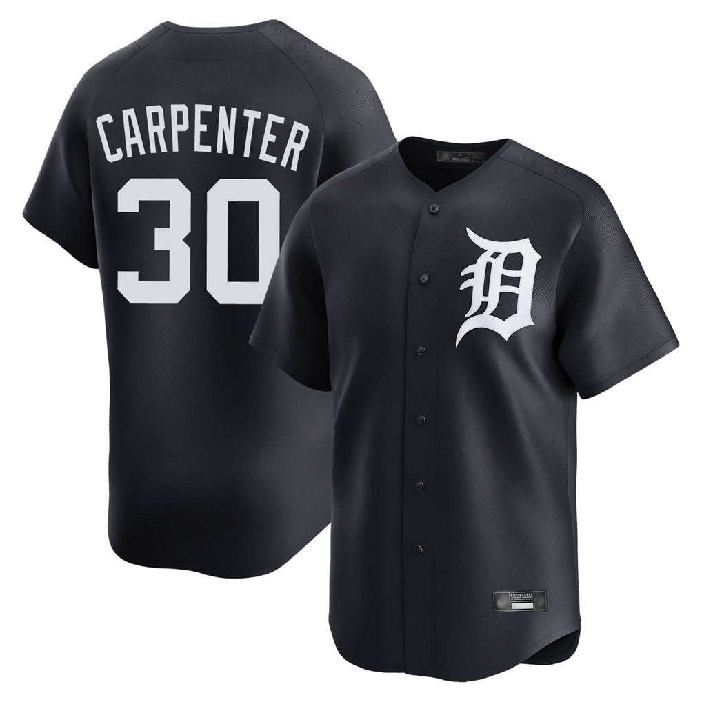 Silnrao  D.Tigers #30 Kerry Carpenter Player Navy Home Limited Game Stitched Jerseys
