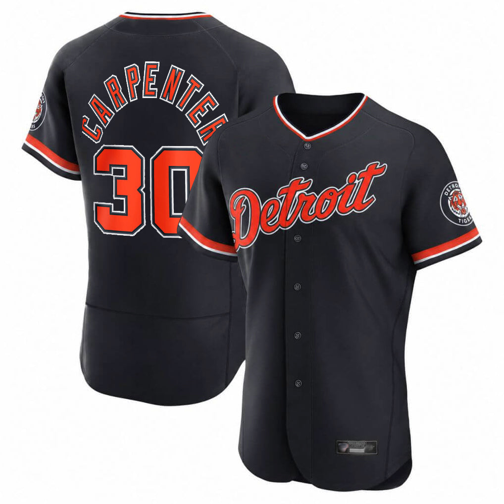 Silnrao  D.Tigers #30 Kerry Carpenter Player Navy Limited Elite Home Game Stitched Jerseys