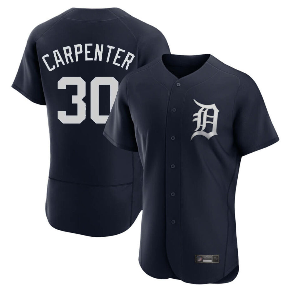 Silnrao  D.Tigers #30 Kerry Carpenter Player Navy Limited Elite Home Stitched Jerseys