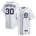Silnrao  D.Tigers #30 Kerry Carpenter Player White Home Game Stitched Jerseys