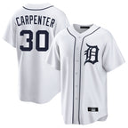 Silnrao  D.Tigers #30 Kerry Carpenter Player White Home Game Stitched Jerseys
