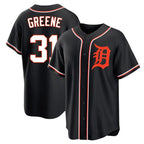 Silnrao  D.Tigers #31 Riley Greene Player Black Fashion Out Home Game Stitched Jerseys