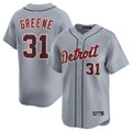 Silnrao  D.Tigers #31 Riley Greene Player Gray Home Limited Stitched Jerseys