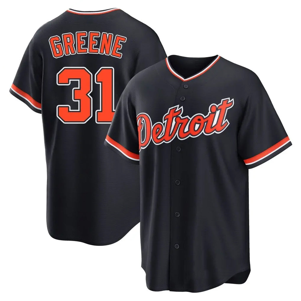 Silnrao D.Tigers #31 Riley Greene Player Navy Home Game Stitched Jerseys