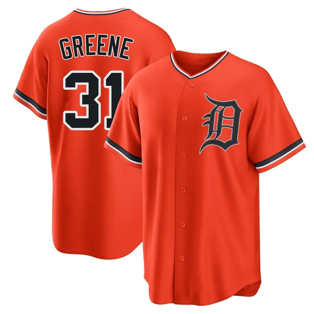 Silnrao D.Tigers #31 Riley Greene Player Orange Home Game Stitched Jerseys
