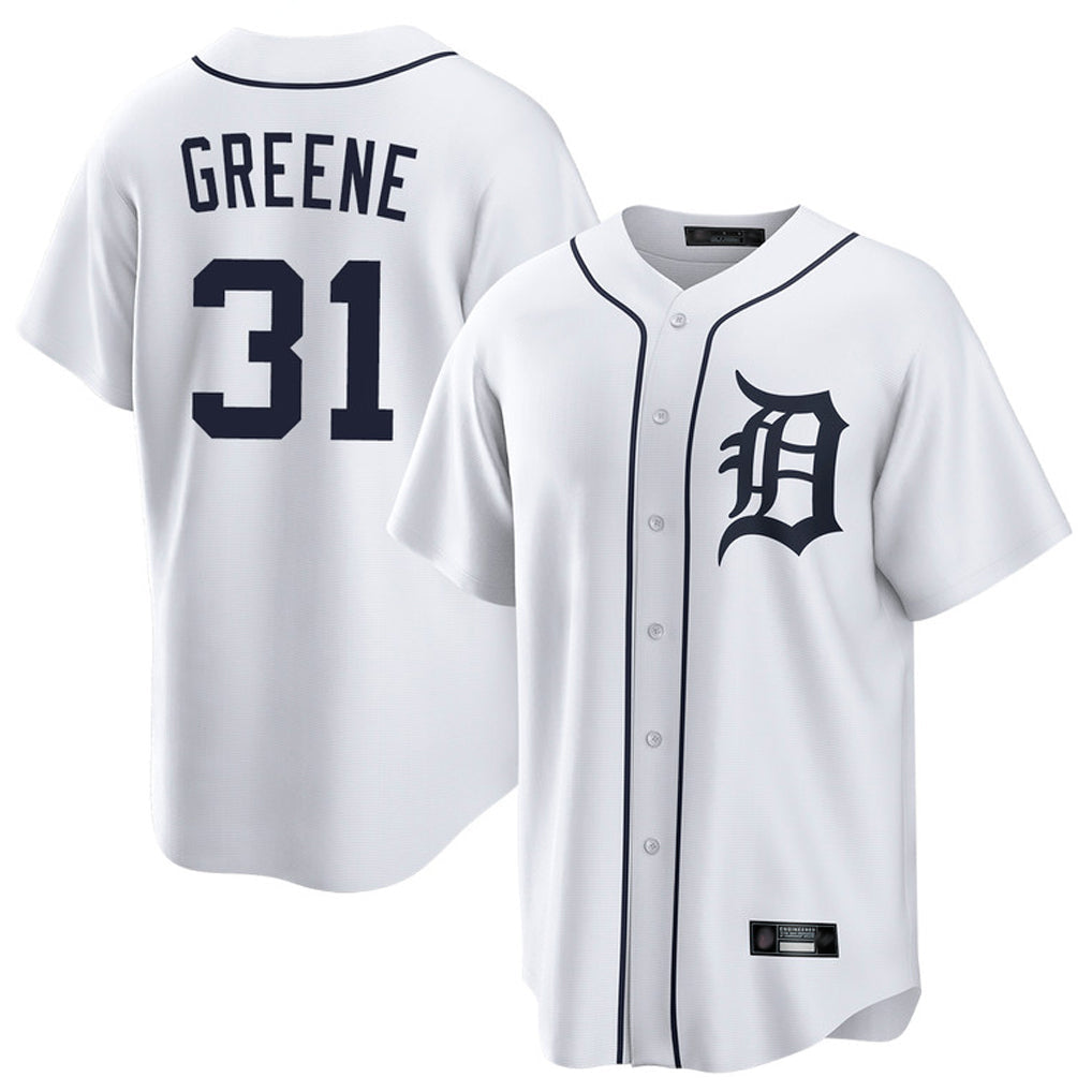 Silnrao D.Tigers #31 Riley Greene Player White Home Game Stitched Jerseys