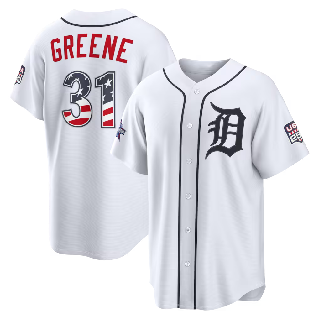 Silnrao D.Tigers #31 Riley Greene White 2026 All-Star Edition Stars & Stripes Stadium Jerseys