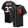 Silnrao D.Tigers #33 Colt Keith Player Black Fashion Out Home Game Stitched Jerseys