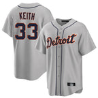 Silnrao D.Tigers #33 Colt Keith Player Gray Home Game Stitched Jerseys