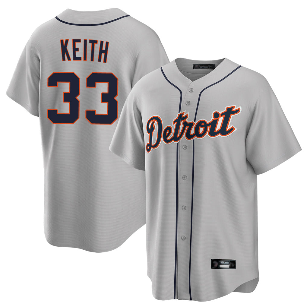 Silnrao D.Tigers #33 Colt Keith Player Gray Home Game Stitched Jerseys