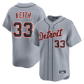Silnrao D.Tigers #33 Colt Keith Player Gray Home Limited Stitched Jerseys