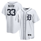 Silnrao D.Tigers #33 Colt Keith Player White Home Game Stitched Jerseys
