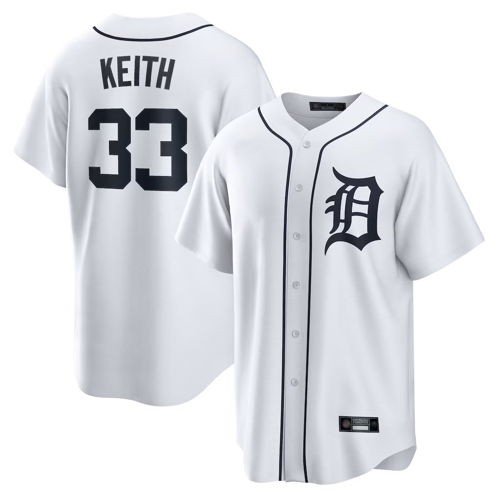 Silnrao D.Tigers #33 Colt Keith Player White Home Game Stitched Jerseys