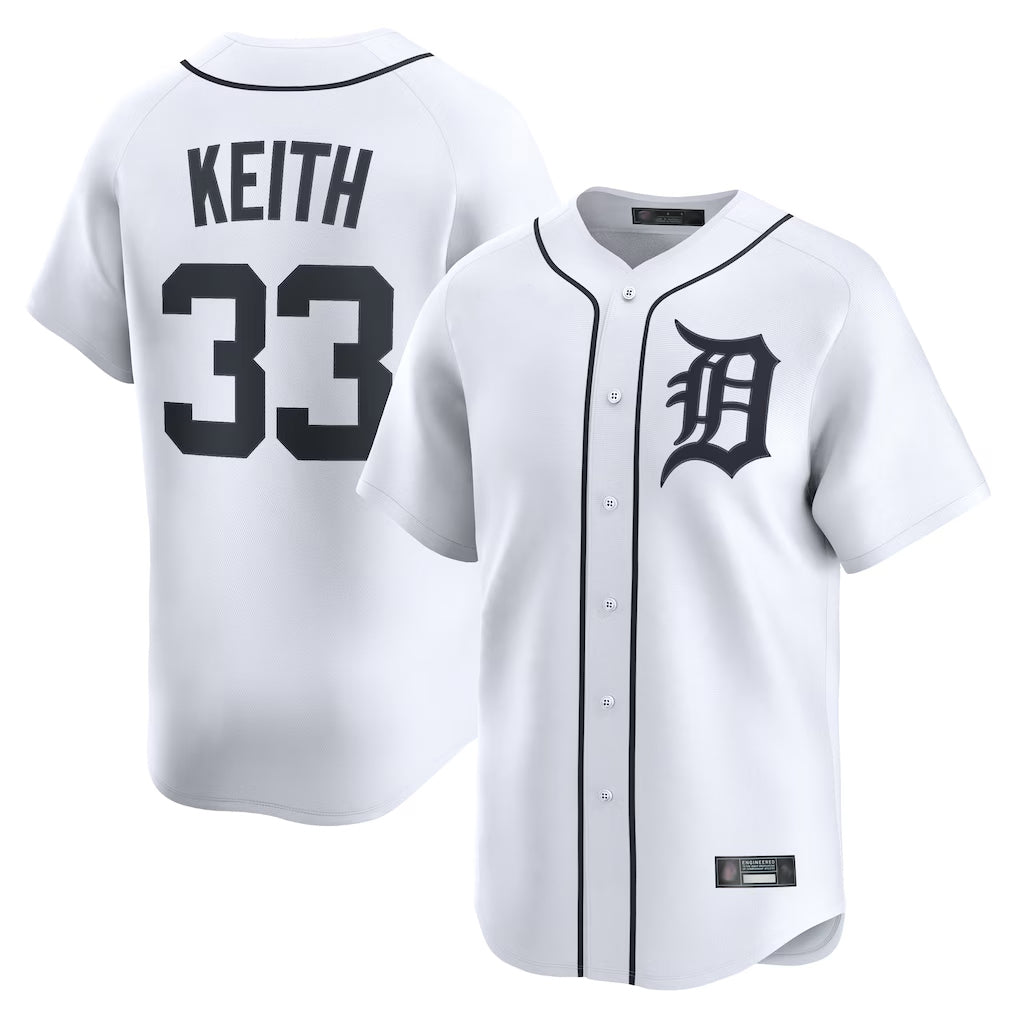 Silnrao D.Tigers #33 Colt Keith Player White Home Limited Stitched Jerseys