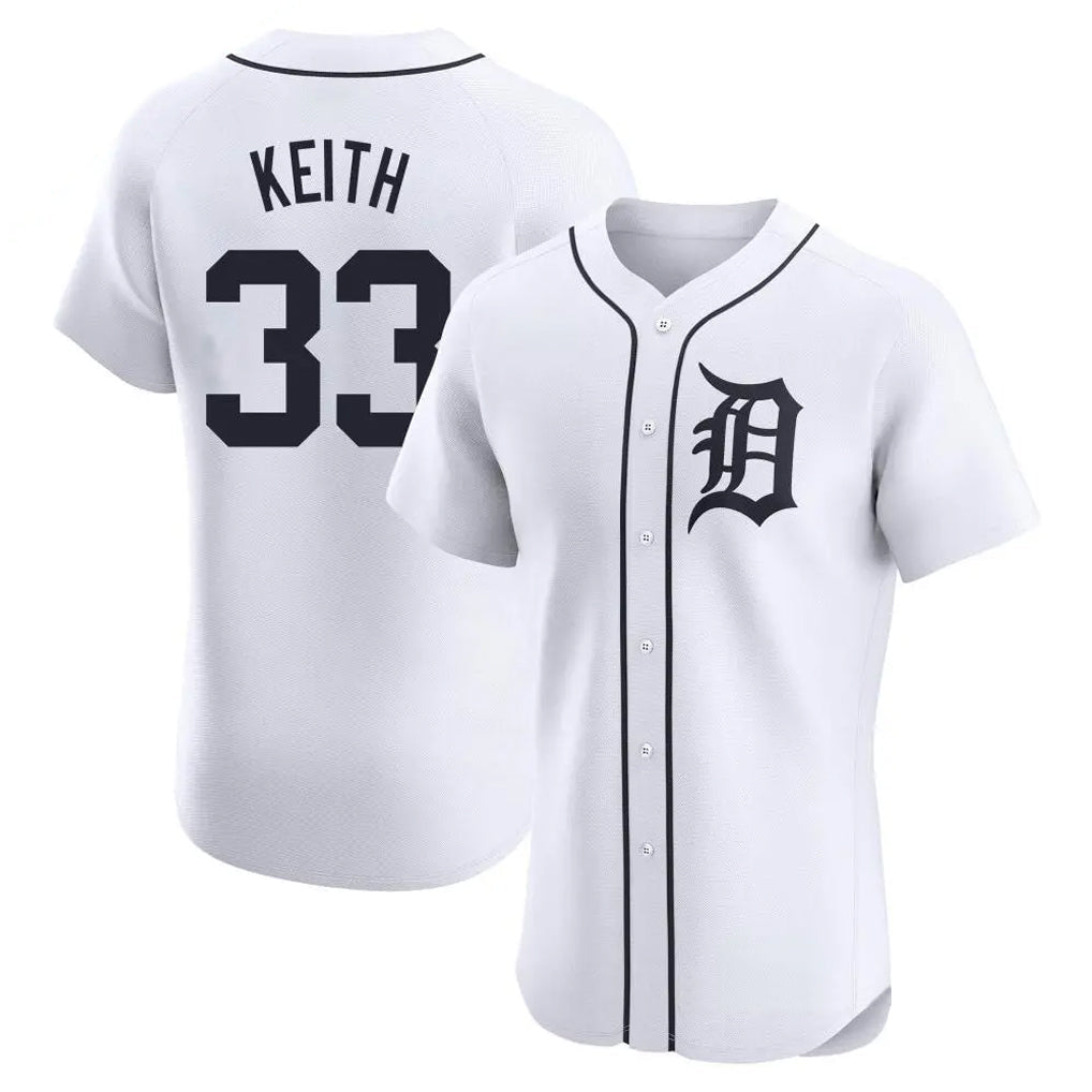 Silnrao D.Tigers #33 Colt Keith Player White Limited Elite Home Stitched Jerseys