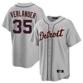 Silnrao D.Tigers #35 Justin Verlander Player Gray Home Game Stitched Jerseys