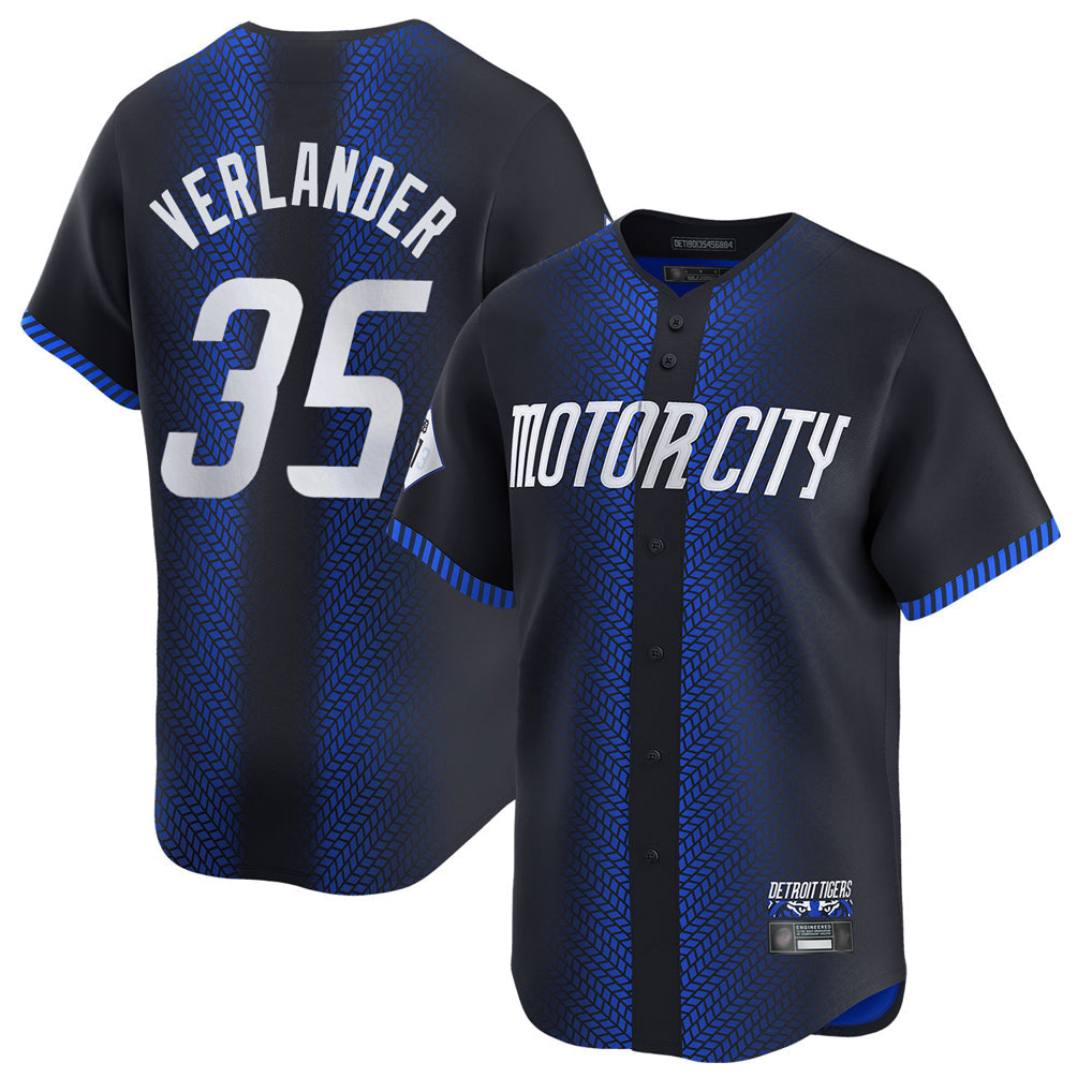 Silnrao D.Tigers #35 Justin Verlander Player Navy City Connect Home Limited Stitched Jerseys