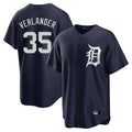 Silnrao D.Tigers #35 Justin Verlander Player Navy Game Home Stitched Jerseys