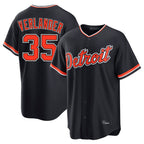 Silnrao D.Tigers #35 Justin Verlander Player Navy Home Game Stitched Jerseys
