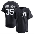 Silnrao D.Tigers #35 Justin Verlander Player Navy Home Limited Game Stitched Jerseys