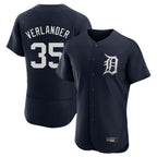 Silnrao D.Tigers #35 Justin Verlander Player Navy Limited Elite Home Stitched Jerseys