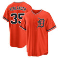 Silnrao D.Tigers #35 Justin Verlander Player Orange Home Game Stitched Jerseys