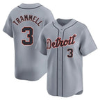 Silnrao D.Tigers #3 Alan Trammell Player Gray Home Limited Stitched Jerseys