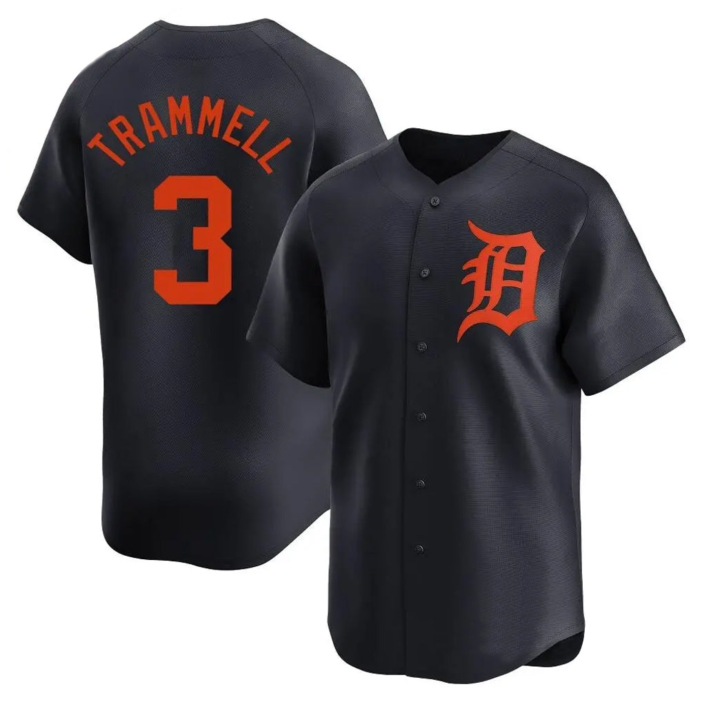 Silnrao D.Tigers #3 Alan Trammell Player Navy Home Limited Stitched Jerseys