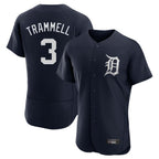 Silnrao D.Tigers #3 Alan Trammell Player Navy Limited Elite Home Stitched Jerseys