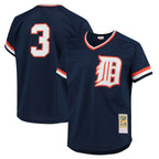 Silnrao D.Tigers #3 Alan Trammell Player Navy Mitchell & Ness 1984 Mesh Batting Practice  T-shirt Stitched Jerseys