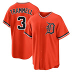 Silnrao D.Tigers #3 Alan Trammell Player Orange Home Game Stitched Jerseys